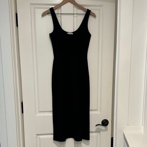 Black Sleeveless Midi Dress